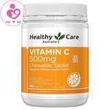 Viên nhai Vitamin C 500mg Healthy Care của Úc lọ 500 viên