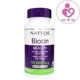 Viên uống hỗ trợ mọc tóc và giảm tóc gãy rụng Natrol Biotin Beauty 10000 mcg của Mỹ lọ 100 viên
