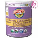 Sữa Earth’s Best Organic Sensitivity của Mỹ cho trẻ từ 0-12 tháng đầy hơi, nôn trớ, quấy khóc