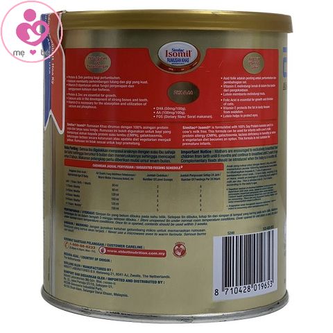 Sữa Isomil SOYA cho bé 0-12 tháng dị ứng đạm sữa bò bất dung nạp lactose