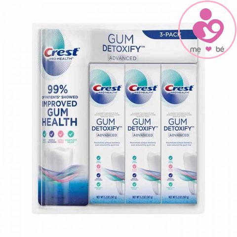 Combo 3 tuýp kem đánh răng Crest Gum Detoxify Advanced 4in1 tuýp 147g