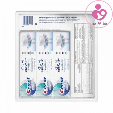 Combo 3 tuýp kem đánh răng Crest Gum Detoxify Advanced 4in1 tuýp 147g