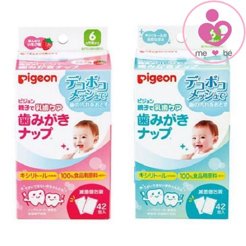 Khăn vệ sinh răng miệng Pigeon của Nhật cho bé từ 6 tháng tuổi hộp 42 miếng