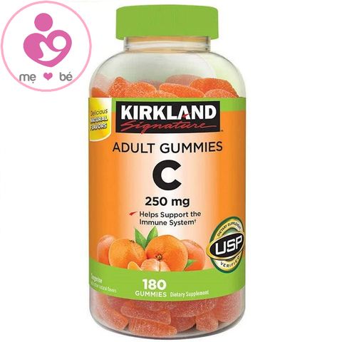 Kẹo dẻo bổ sung vitamin C Kirkland Signature Adult Gummies C 250mg của Mỹ lọ 180 viên