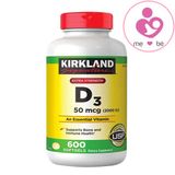 Viên vitamin D3 Kirkland Signature D3 của Mỹ hộp 600 viên