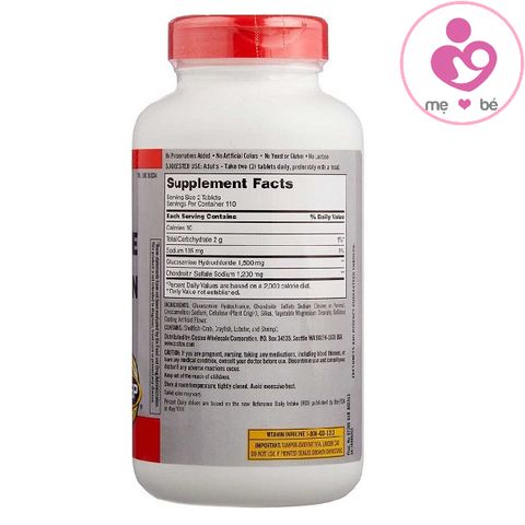 Viên bổ khớp Kirkland Signature Glucosamine 1500mg & Chondroitin 1200mg của Mỹ lọ 220 viên