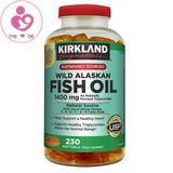 Dầu cá Kirkland Signature Wild Alaskan Fish Oil 1400mg của Mỹ lọ 230 viên