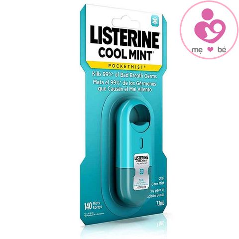 Xịt thơm miệng Listerine Cool Mint Pocketmist hương bạc hà của Mỹ lọ 7,7ml