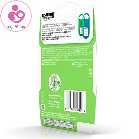 Miếng ngậm thơm miệng Listerine Pocketpaks Fresh Burst của Mỹ vỉ 3 hộp 72 miếng