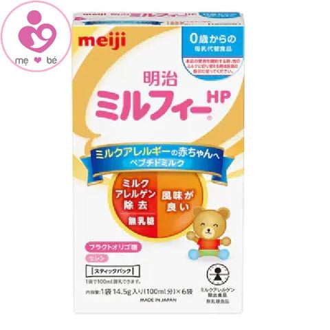 Sữa Meiji HP nội địa Nhật cho bé từ sơ sinh dị ứng đạm bò hộp 6 thanh