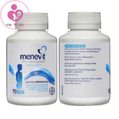 Hỗ trợ sinh lực cho nam giới Menevit Pre-Conception của Úc hộp 90 viên