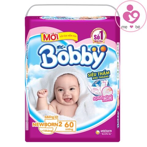 Miếng lót siêu thấm Bobby sơ sinh size NB2 cho bé trên 1 tháng
