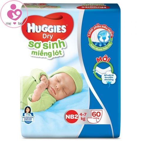 Miếng lót sơ sinh Huggies NB2 cho bé từ 4-7kg