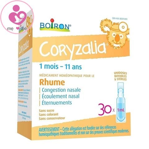 Muối uống vi lượng đồng căn Coryzalia Rhume Boiron hộp 30 ống