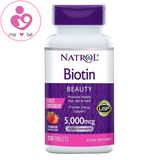 Viên Natrol Biotin Beauty 5.000mcg của Mỹ hỗ trợ mọc tóc, móng, đẹp da lọ 250 viên
