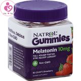Kẹo ngủ ngon Natrol Gummies Melatonin 10mg vị dâu hộp 90 viên