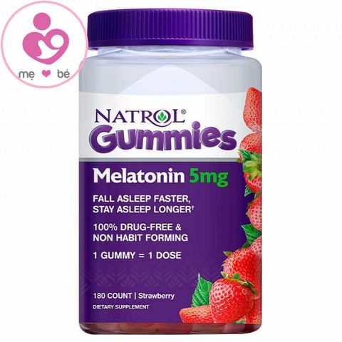 Kẹo dẻo giúp ngủ ngon Natrol Gummies Melatonin 5mg vị dâu hộp 180 viên