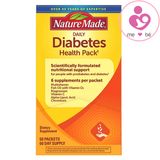 Viên uống điều hòa tiểu đường Nature Made Daily Diabetes Health Pack của Mỹ hộp 60 gói