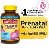 Vitamin bầu Nature Made Prenatal Folic Acid + DHA của Mỹ cho phụ nữ mang thai