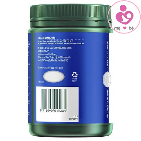 Dầu cá không mùi Nature’s Own Odourless Fish Oil 2000mg của Úc lọ 200 viên