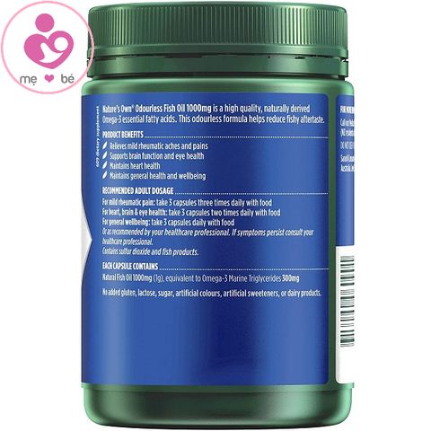Dầu cá không mùi Nature’s Own Odourless Fish Oil 1000mg của Úc