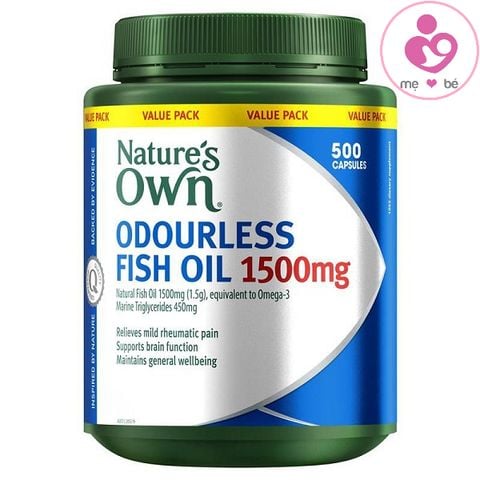 Dầu cá không mùi Nature’s Own Odourless Fish Oil 1500mg của Úc lọ 500 viên