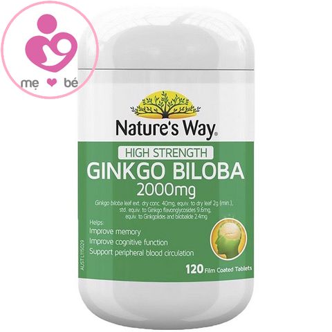 Viên bổ não Ginkgo Biloba 2000mg Nature’s Way của Úc lọ 120 viên