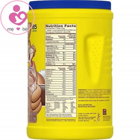 Bột cacao Nestle Nesquik Chocolate của Mỹ hộp 1,275kg