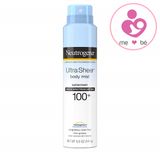 Xịt chống nắng Neutrogena Ultra Sheer Body Mist Sunscreen 100+ của Mỹ chai 141g