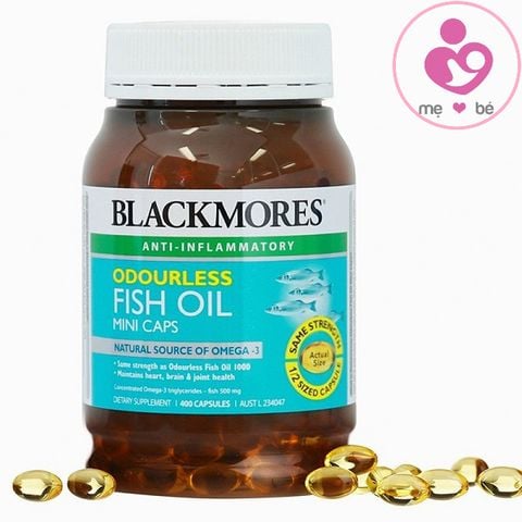 Dầu cá Blackmores Fish Oil Mini Caps của Úc lọ 400 viên