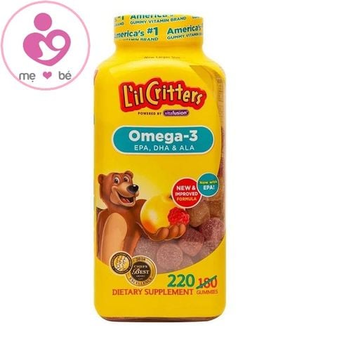 Kẹo dẻo bổ sung Omega-3 DHA L’il Critters của Mỹ cho bé từ 2 tuổi hộp 220 viên