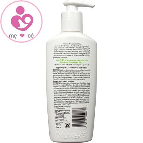 Lotion chống và giảm rạn da Palmer’s Massage Lotion STRECHT MARKS cho bà bầu cuối thai kỳ và sau sinh