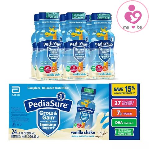 Sữa nước Pediasure Grow & Gain Immune Support của Mỹ cho trẻ từ 2-13 tuổi thùng 24 chai