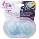 Set 2 ty ngậm Philips Avent Ultra Air Night phát sáng ban đêm cho bé từ 0 đến 6 tháng tuổi