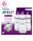 Set 3 bình Philips Avent Natural 330ml cho bé từ 3 tháng tuổi