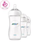 Set 3 bình Philips Avent Natural 330ml cho bé từ 3 tháng tuổi