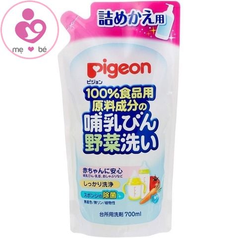 Nước rửa bình sữa và rau quả Pigeon của Nhật Bản túi 700ml