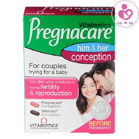 Pregnacare Him & Her Conception tăng khả năng thụ thai cho bố và mẹ hộp 60 viên