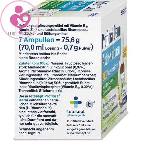 Men tiêu hóa 7,5 tỉ lợi khuẩn Proflora Darm Aktiv-Kulturen của Đức hộp 7 ống