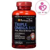 Viên uống hỗ trợ tim mạch Puritan’s Pride Triple Omega 3-6-9 của Mỹ lọ 120 viên