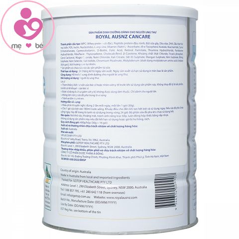 Sữa Hoàng Gia Royal Ausnz Cancare cho người bệnh ung thư hộp 480g