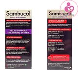 Siro tăng đề kháng Sambucol Black Elderberry Liquid For Kids + Vitamin C của Anh cho trẻ từ 1-12 tuổi lọ 120ml