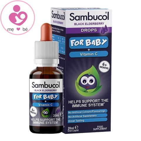 Siro tăng đề kháng Sambucol Drops For Baby + Natural Vitamin C của Anh cho trẻ từ 6 tháng-2 tuổi lọ 20ml