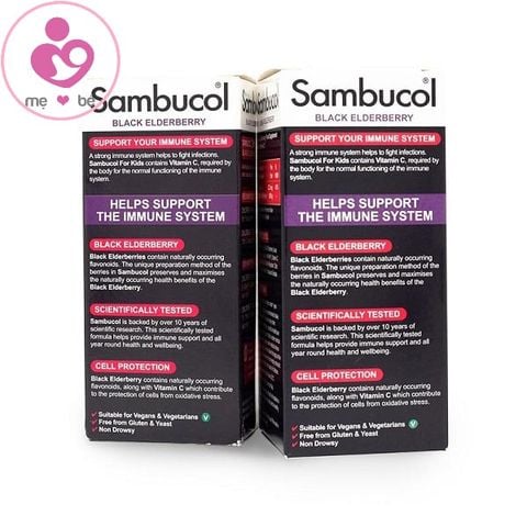 Siro tăng sức đề kháng Sambucol Black Elderberry Immuno Forte của Anh cho trẻ trên 3 tuổi lọ 120ml