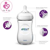 Set 3 bình sữa cổ rộng Philips Avent Natural cho trẻ từ 1 tháng tuổi dung tích 260ml