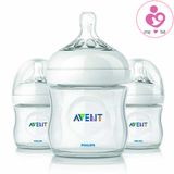 Set 3 bình Philips Avent Natural 125ml 0m+ cho bé sơ sinh