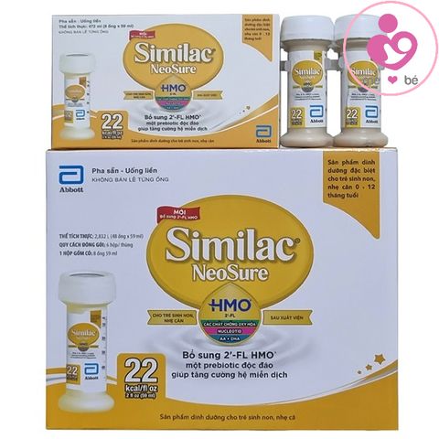 Sữa nước Similac Neosure IQ 22kcal/fl oz cho bé sinh non nhẹ cân thùng 48  chai