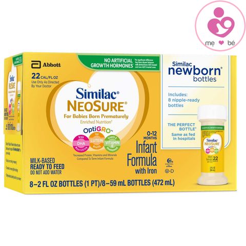 Sữa nước Similac Neosure OptiGRO 22 cal/fl oz nội địa Mỹ cho bé sinh non  nhẹ cân