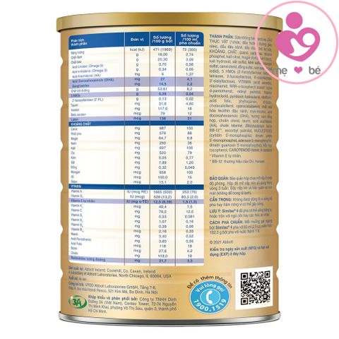 Sữa Similac PRODI-G 5 HMOs số 4 cho bé từ 2-6 tuổi
