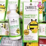 Siro trị ho Zarbee’s Naturals Children’s Cough Syrup+ Mucus của Mỹ cho trẻ từ 1 tuổi lọ 118ml